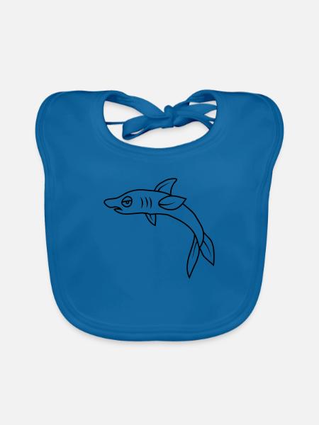 Bored Angry Fish - Organic Baby Bibs - peacock-blue - Front