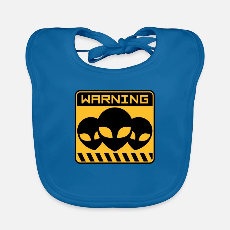 Warning Alien Design Shield Organic Baby Bibs
