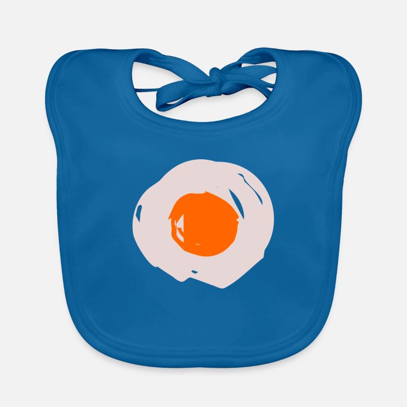 œuf au plat - Bavoir bio Bébé - bleu paon