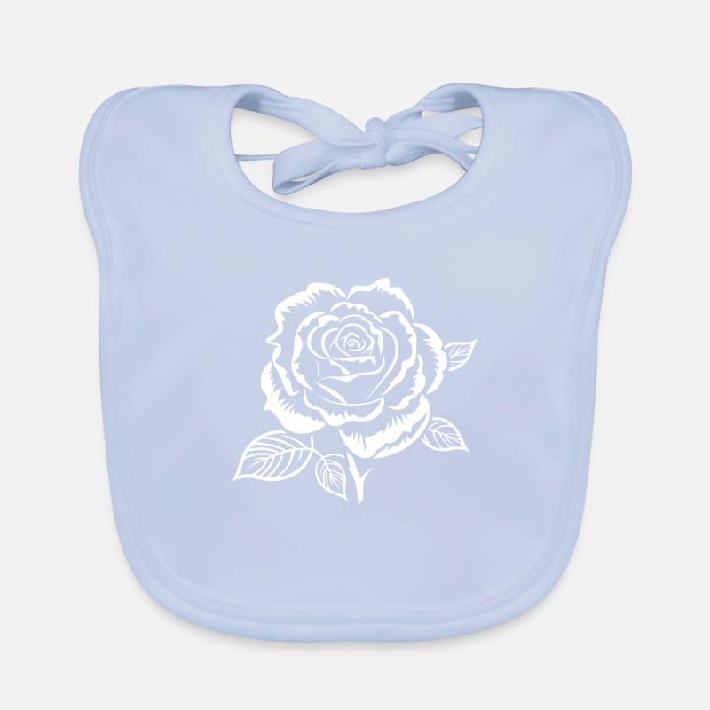 Rose blanche Bavoir bio Bébé