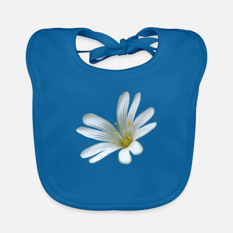 weiße Blume Sternmiere Baby Bio-Lätzchen