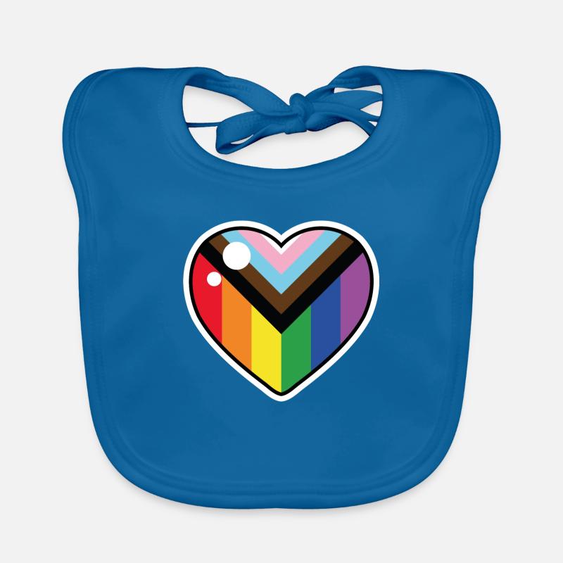 Herz (Progress Pride Flagge) Baby Bio-Lätzchen