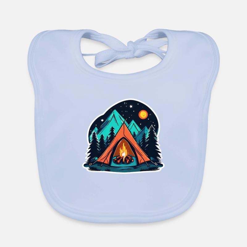 camping, tente et feu de camp Bavoir bio Bébé