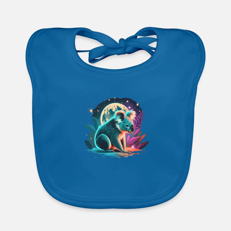 Magic koala in the moonlight Organic Baby Bibs