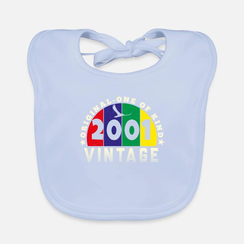 Annata 2001 Retrò - Bursdag Bavaglino ecologico per neonato