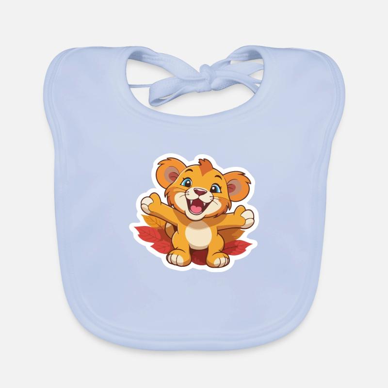 Bébé lion en automne Bavoir bio Bébé