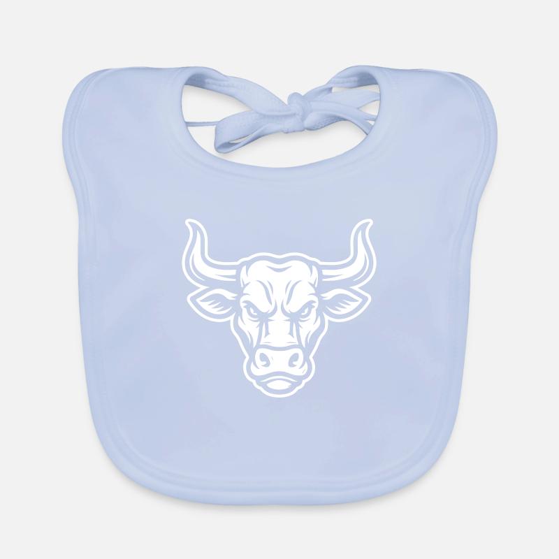 Bull Taurus Head Organic Baby Bibs
