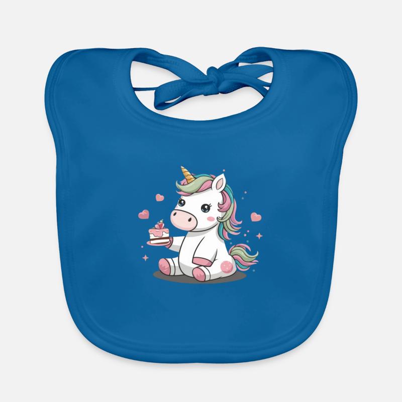 Kawaii Einhonr mit Kuchen Baby Bio-Lätzchen