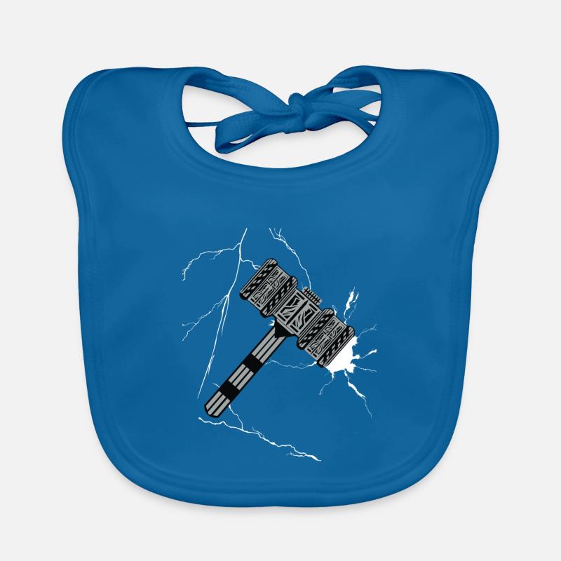 Mjolnir Thors Hammer Wikinger Träger Abzeichen Odin Geschenk Baby Bio-Lätzchen