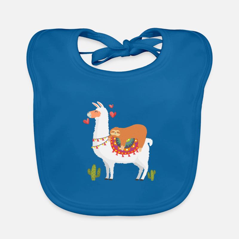 Sloth Sleeping on Llama T Shirt Baby Bio-Lätzchen