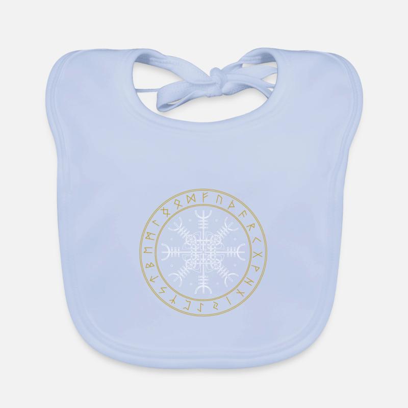 Aegishjalmur runor odin celtic knots knot gift Organic Baby Bibs
