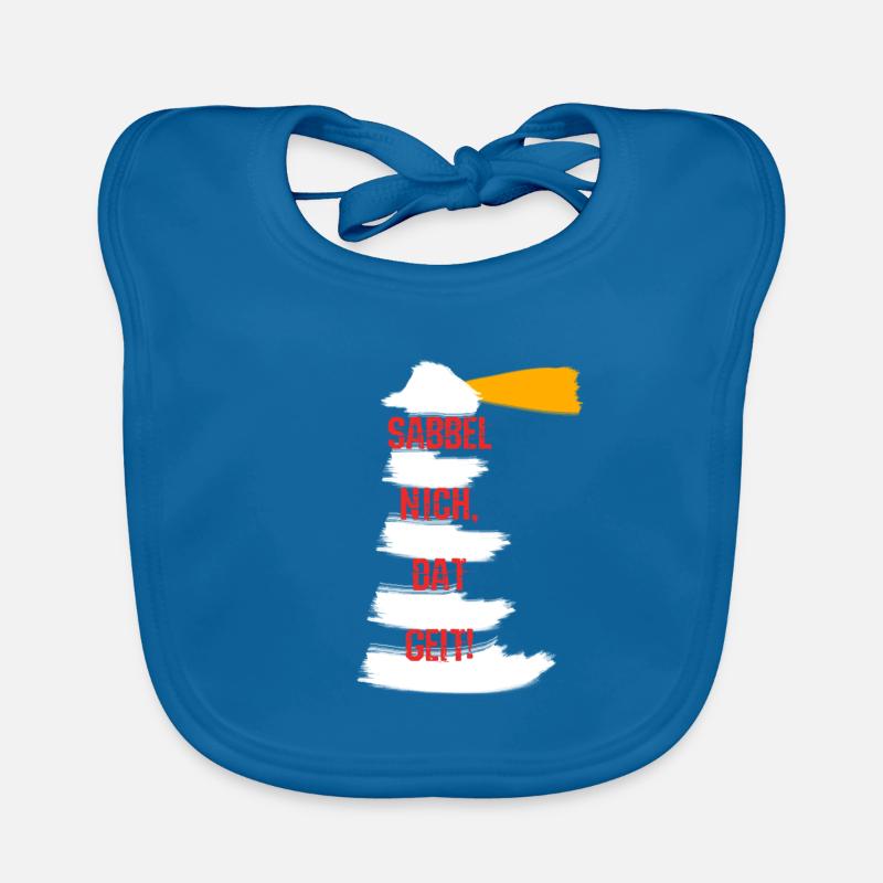 Sabbel nich dat geit! Plattdeutsch Leuchtturm - Baby Bio-Lätzchen - Pfauenblau