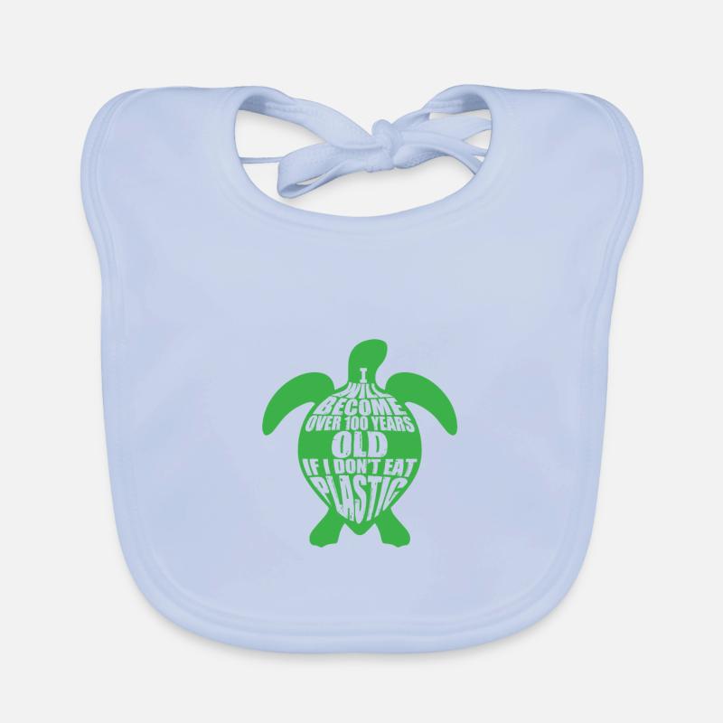 Plastic Kills Turtles - Plastic Kills turtles Organic Baby Bibs