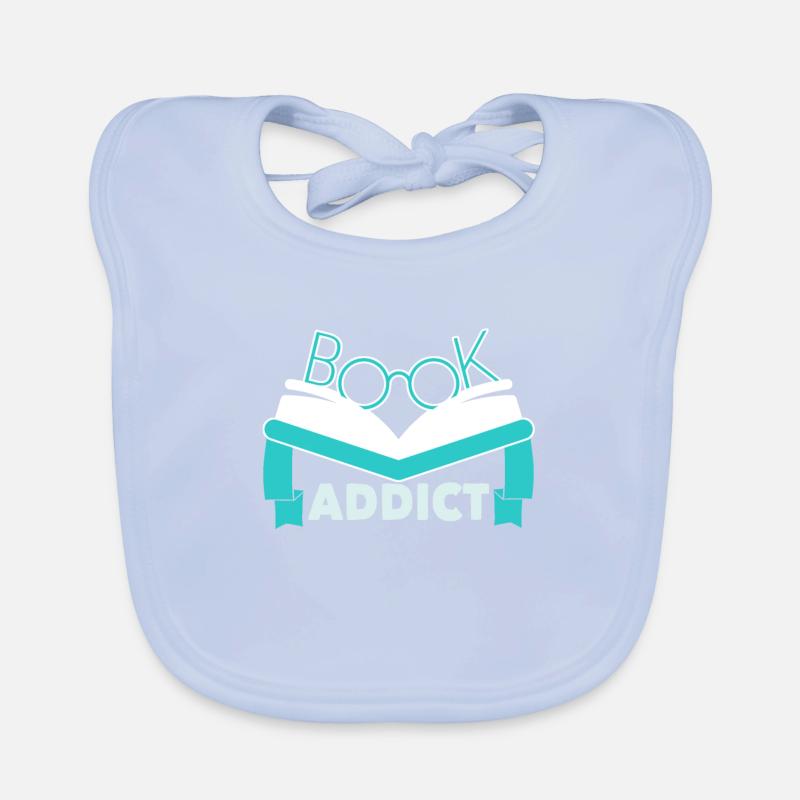 Reader reading book to book librarian bookworm Organic Baby Bibs