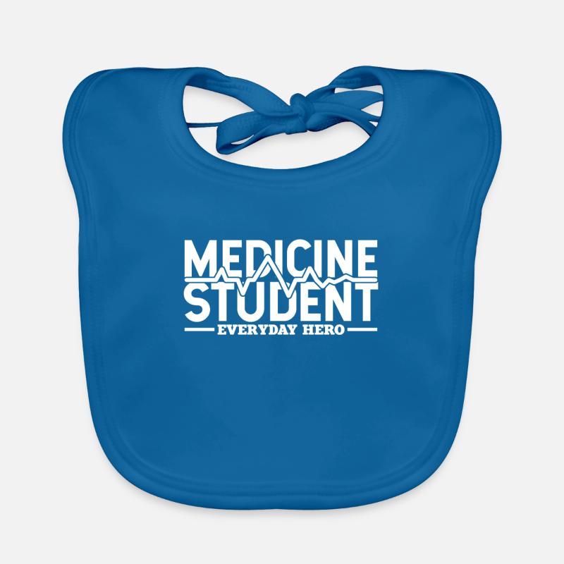 Medizin Student Studium Spruch Superheld Arzt - Baby Bio-Lätzchen - Pfauenblau