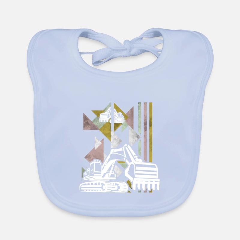 Excavator construction site construction machine gift · shovel Organic Baby Bibs