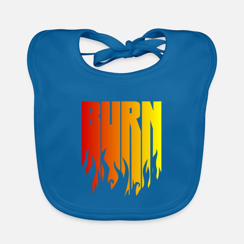 BURN - the black flame is burning Organic Baby Bibs