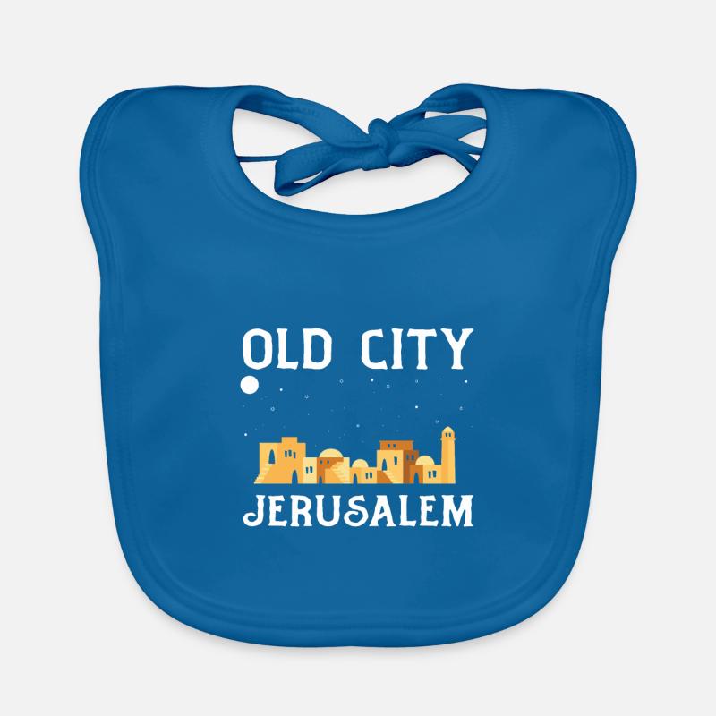 Jerusalem - Baby Bio-Lätzchen - Pfauenblau