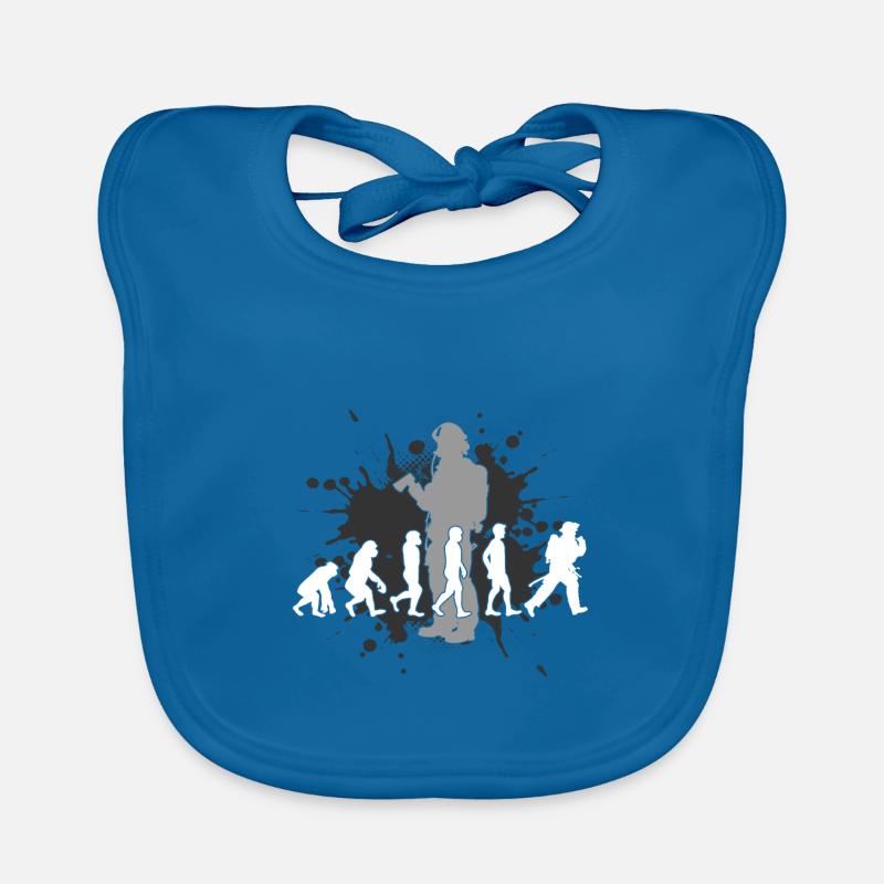 Pompier cadeau pompier · Pompier - Bavoir bio Bébé - bleu paon