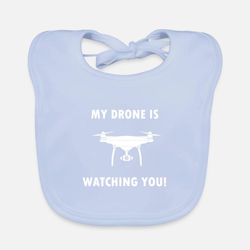 Drone Watching You Drones Quadcopter Gift Organic Baby Bibs