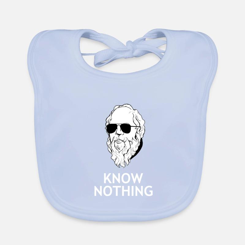 Socrates "Know Nothing" philosopher philosophy nerd Organic Baby Bibs