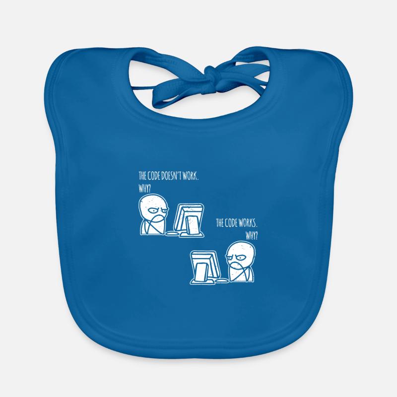 the code works why Programmer Computer Nerd - Baby Bio-Lätzchen - Pfauenblau