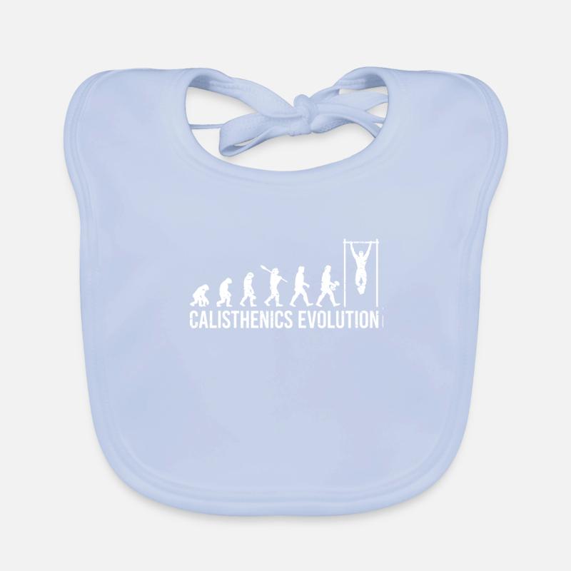 Calisthenics Evolution Pull up Klimzug workout Organic Baby Bibs
