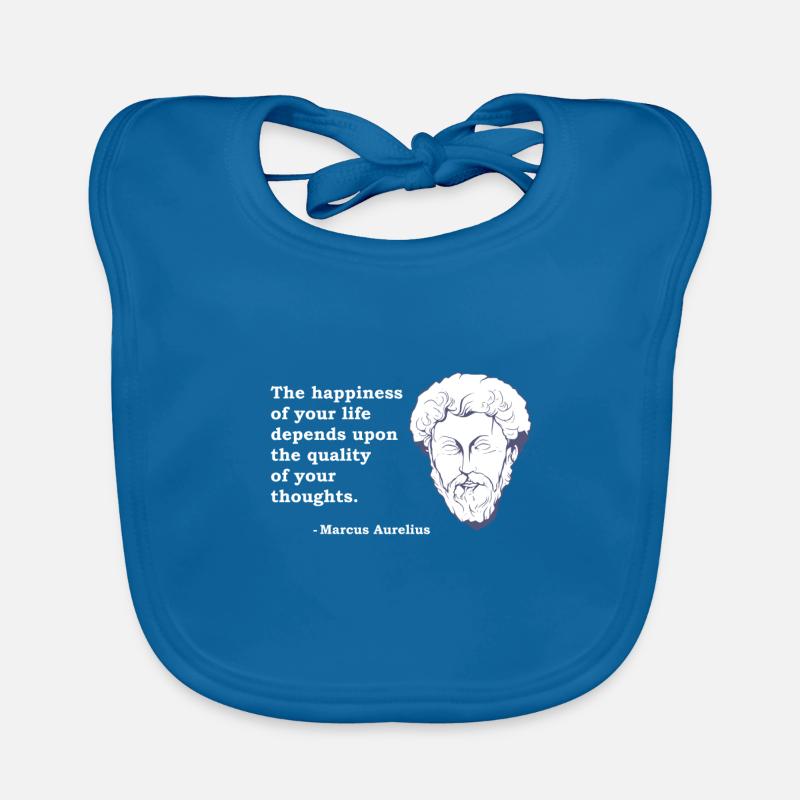 Marcus Aurelius citation philosophie philosophe Stoic - Bavoir bio Bébé - bleu paon