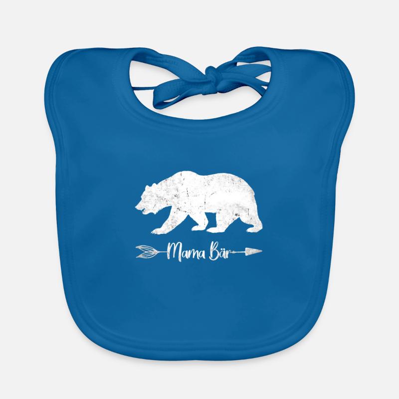 Mama Bär Mutter Muttertag Mama Bär - Baby Bio-Lätzchen - Pfauenblau