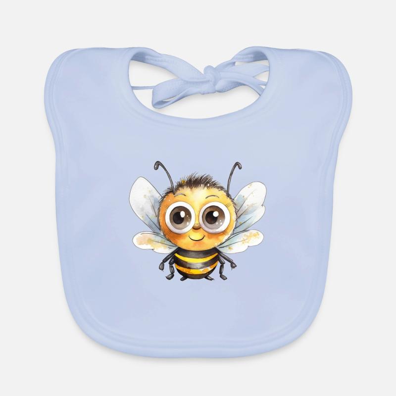 Bumblebee Watercolor Drawing Organic Baby Bibs