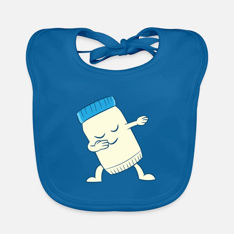 Mayonnaise - danser, tamponner, dab, dabbing - Bavoir bio Bébé - bleu paon