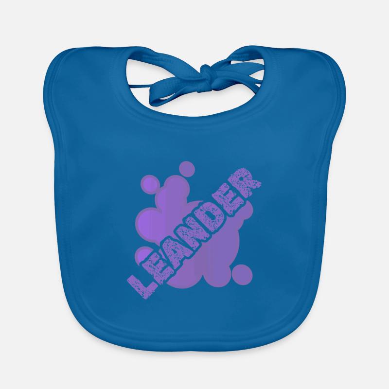 First name Leander Organic Baby Bibs