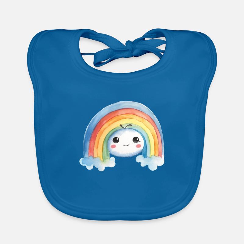 Regenbogen Wasserfarben Zeichnung Baby Bio-Lätzchen