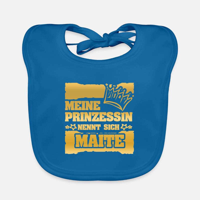 Maite comme prénom de fille - Bavoir bio Bébé - bleu paon