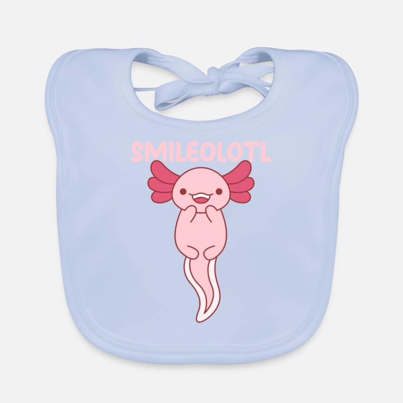 Conception de jeu de mots Smileolotl pour les amateurs d’axolotl Bavoir bio Bébé