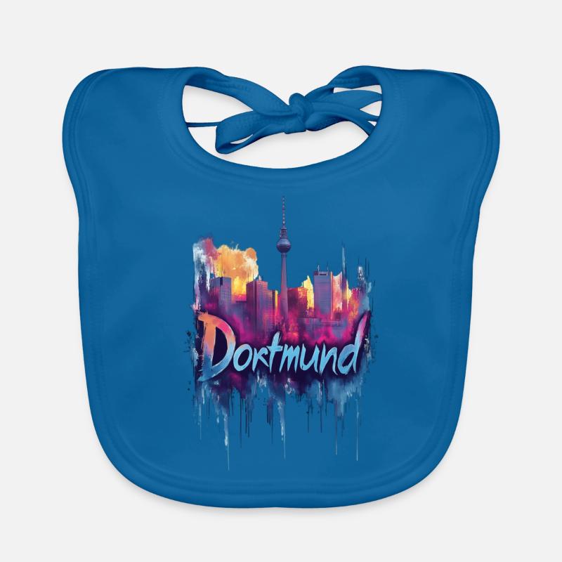 Dortmund - Baby Bio-Lätzchen - Pfauenblau
