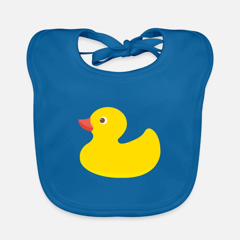 quietscheente,ente,badewanne,wasservogel,gelb - Baby Bio-Lätzchen - Pfauenblau