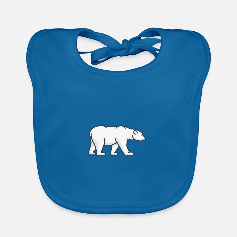 Ours polaire - Bavoir bio Bébé - bleu paon