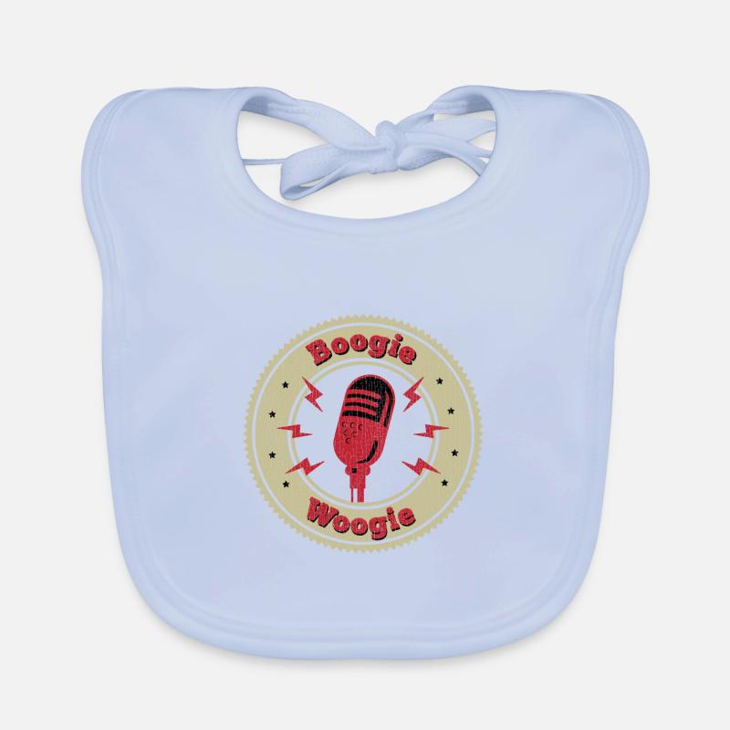 Boogie Woogie vintage microphone gift Organic Baby Bibs