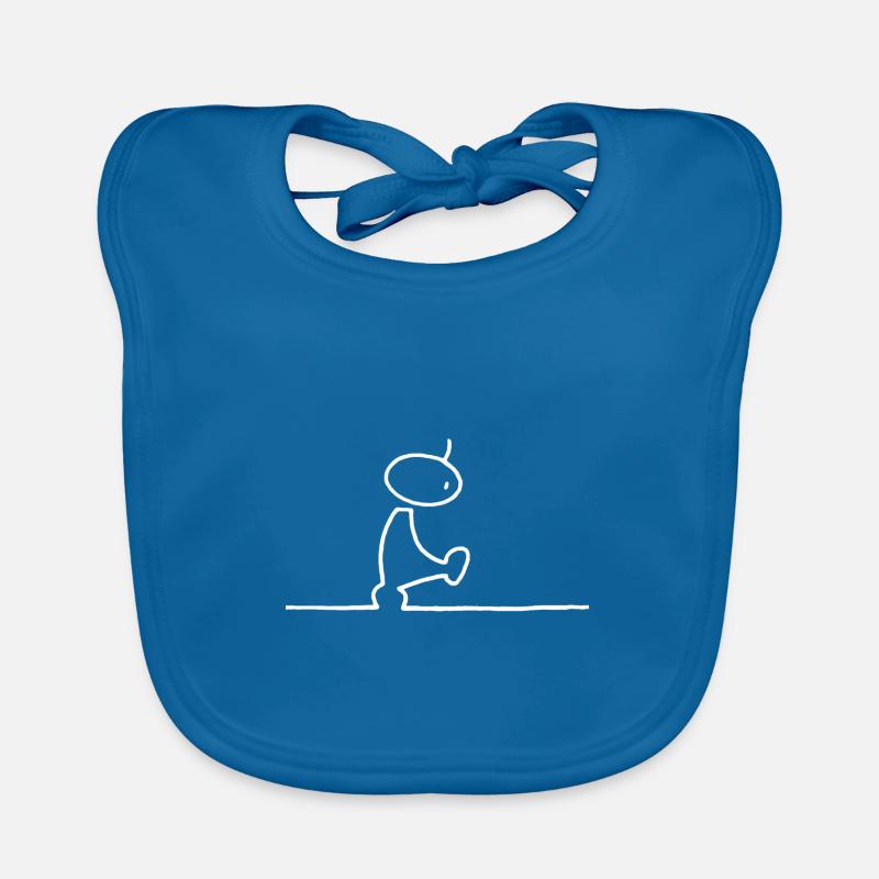 Techno - Bavoir bio Bébé - bleu paon