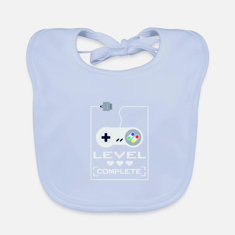 Super NES Controller Level Completed Gaming Design Organic Baby Bibs