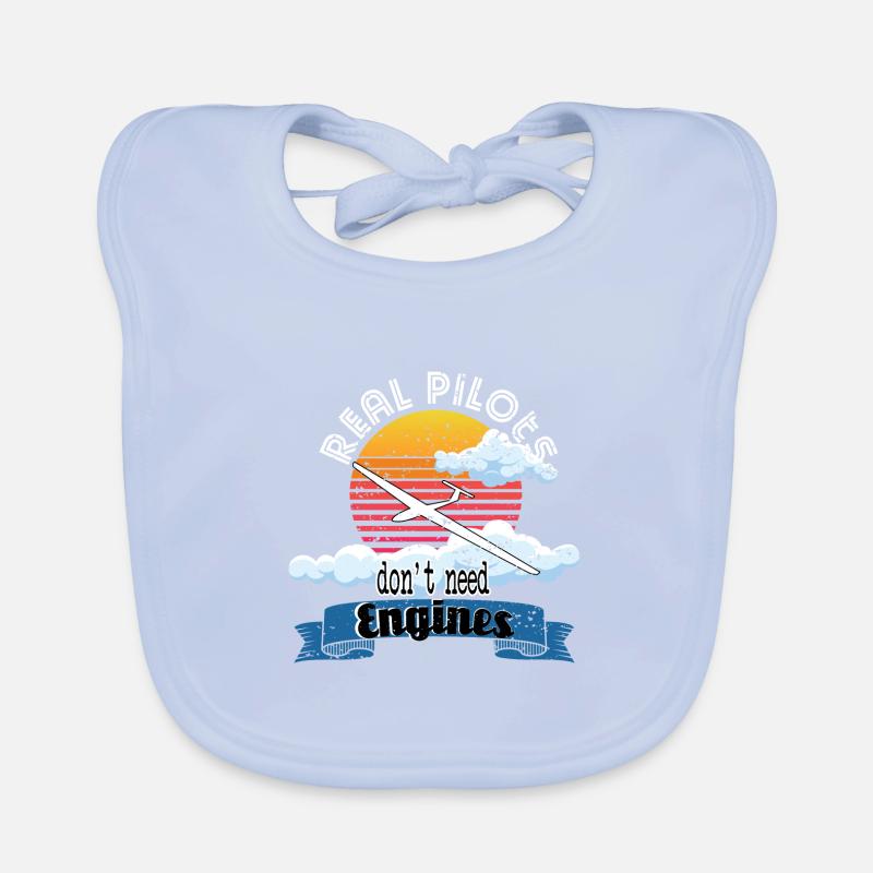Real pilots soaring gift gliding Organic Baby Bibs