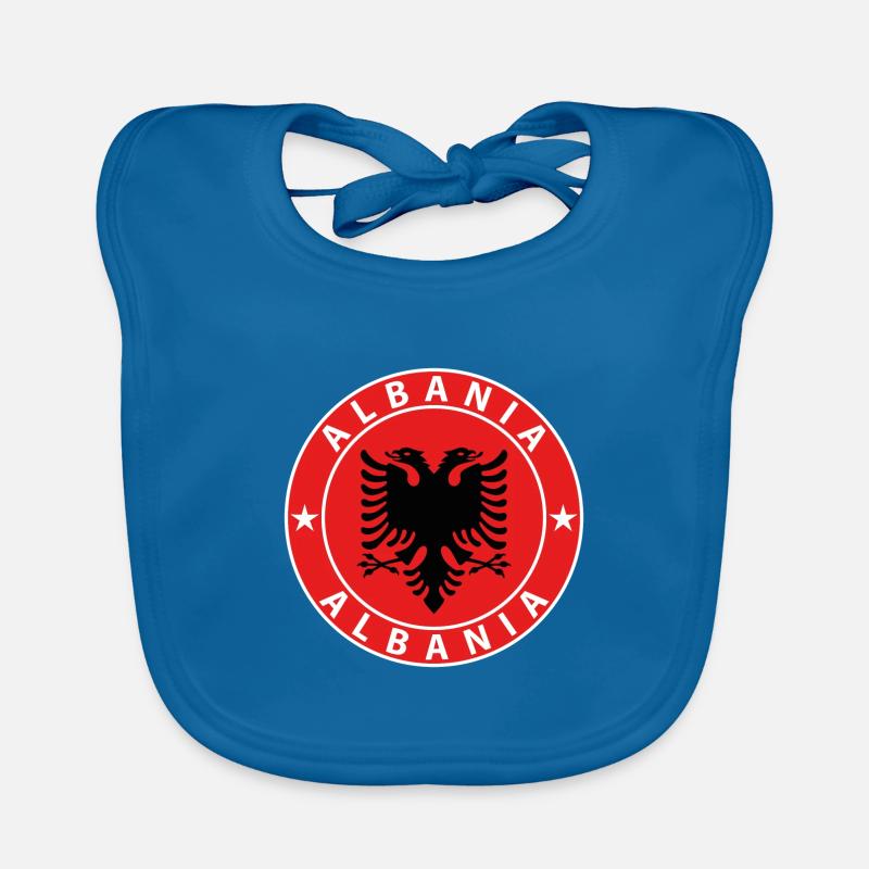 Albanie - Bavoir bio Bébé - bleu paon