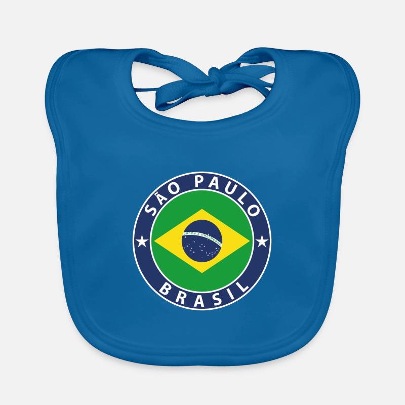 Sao Paulo - Bavoir bio Bébé - bleu paon