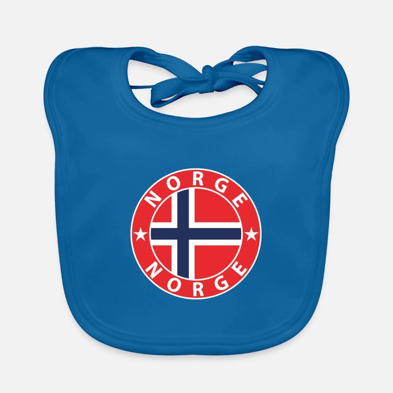 Norvège - Bavoir bio Bébé - bleu paon