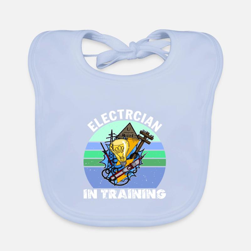 Electrician in training Lighting Technician Lamp Profession Organic Baby Bibs