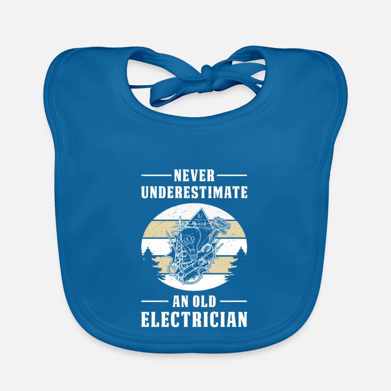 Never underestimate an old electrician Organic Baby Bibs