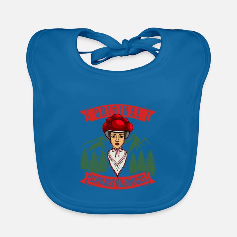 Original Schwarzwaldmädel Schwarzwald Deutsch - Baby Bio-Lätzchen - Pfauenblau