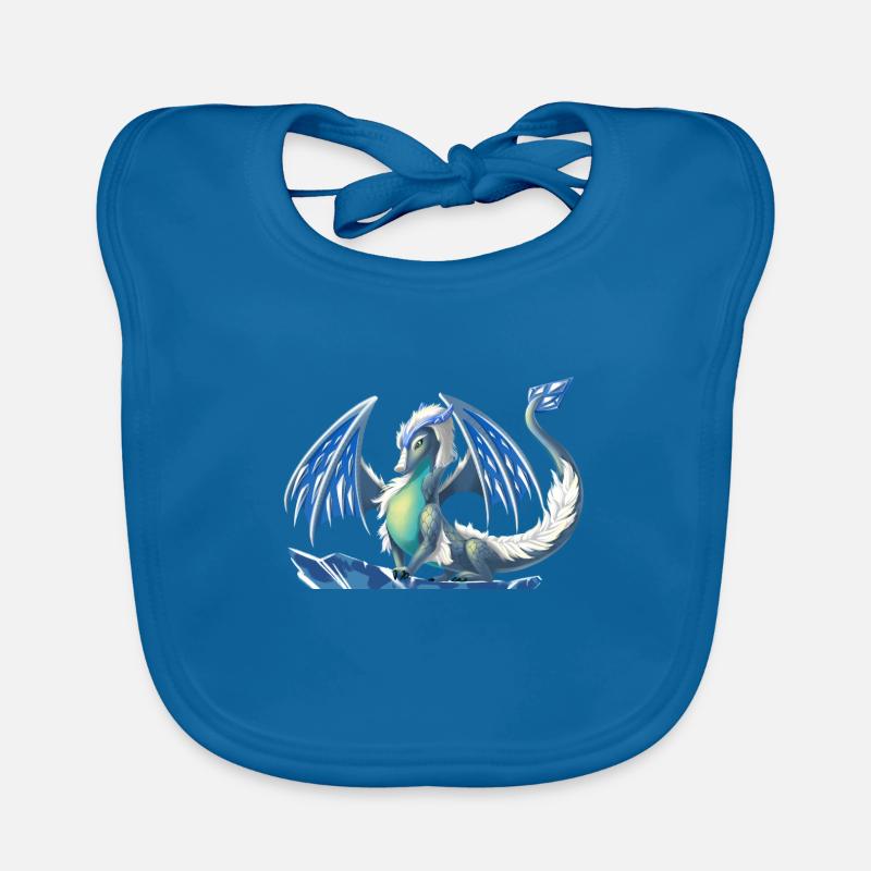 Magischer Eis Drache - Drachen der Elemente - Baby Bio-Lätzchen - Pfauenblau