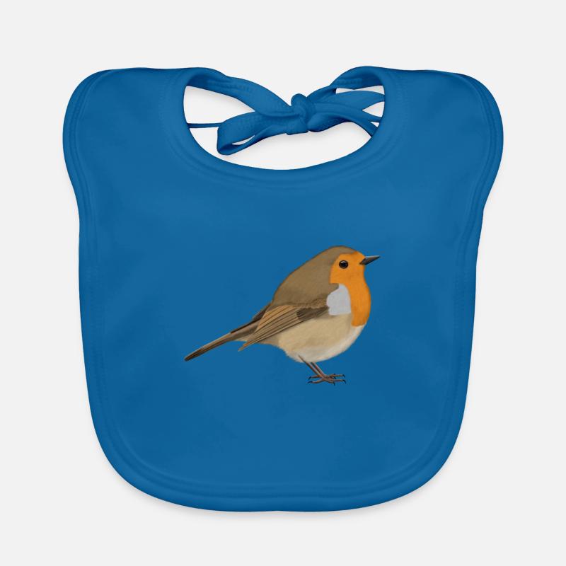 Rotkehlchen Vogel Vogelfreund Vogelbeobachter - Baby Bio-Lätzchen - Pfauenblau
